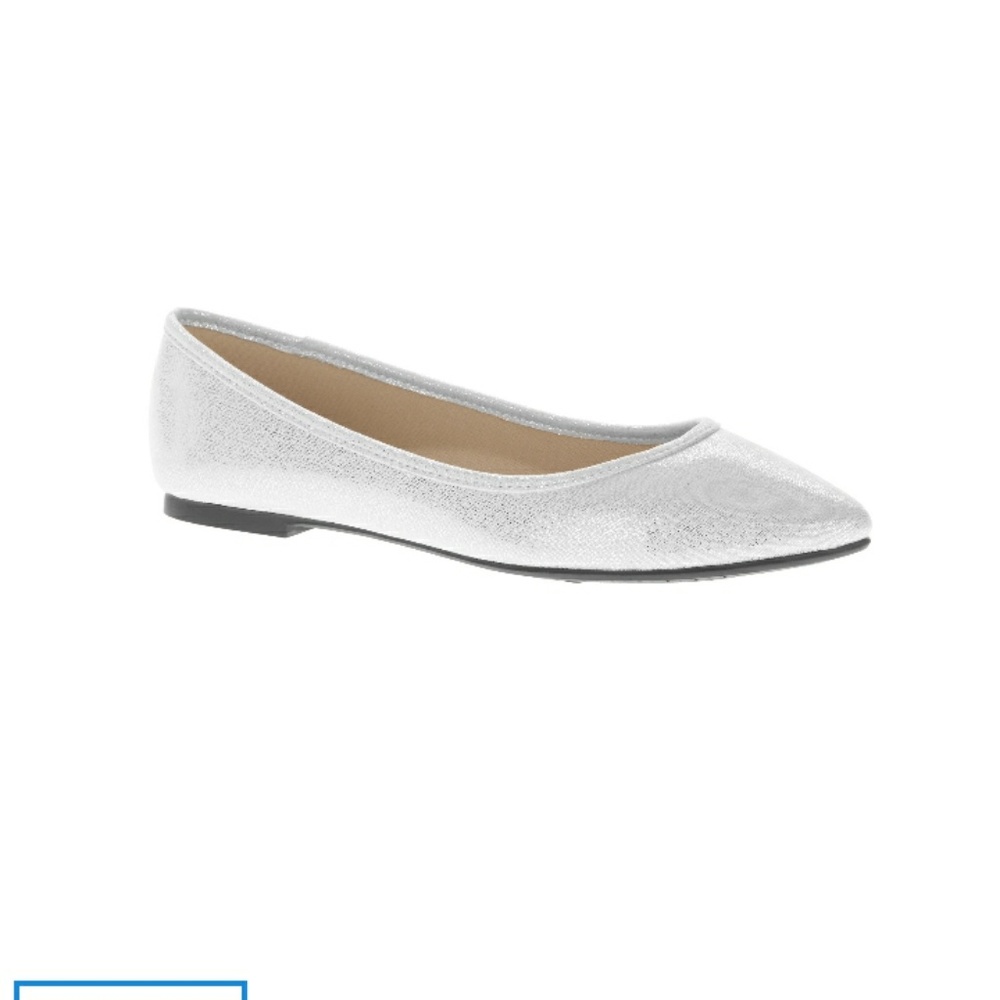 Silver sparkle flats almond toe
